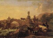 BERCHEM, Nicolaes Italian Landscape with a Bridge china oil painting reproduction